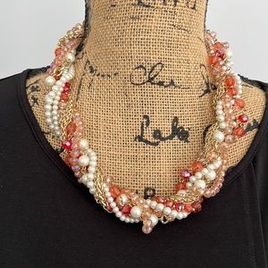 WHBM Multi-Strand Pearl/Bead Necklace